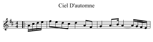 Ciel D'automne - staff notation
