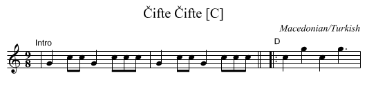 Čifte Čifte [C] - staff notation