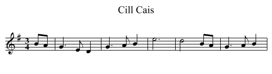 Cill Cais - staff notation