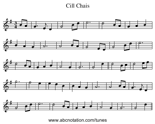Cill Chais - staff notation