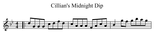 Cillian's Midnight Dip - staff notation