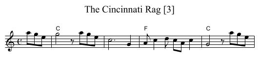 Cincinnati Rag [3], The - staff notation