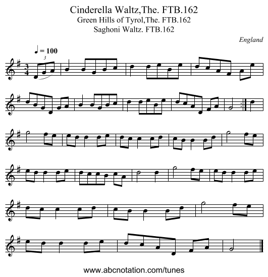 Cinderella Waltz,The. FTB.162 - staff notation