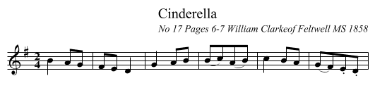 Cinderella - staff notation