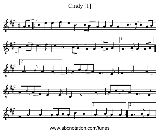 Cindy [1] - staff notation