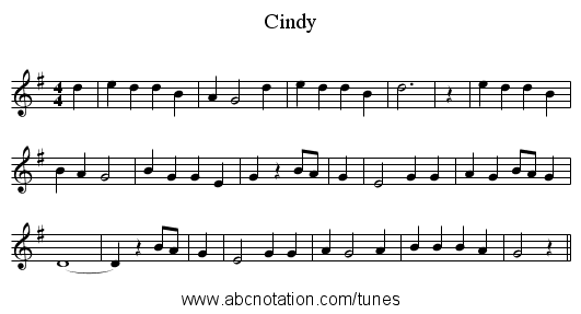 Cindy - staff notation
