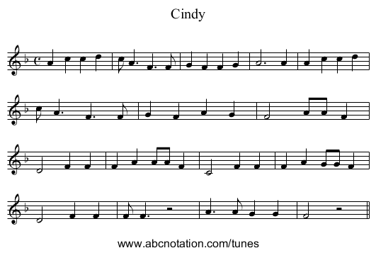 Cindy - staff notation