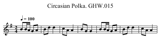 Circasian Polka. GHW.015 - staff notation