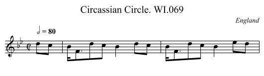 Circassian Circle. WI.069 - staff notation