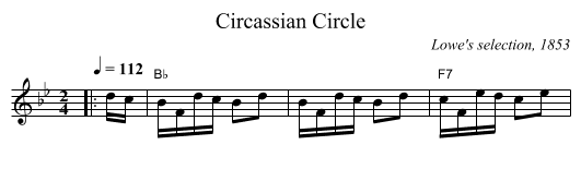 Circassian Circle - staff notation