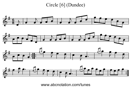 Circle [6] (Dundee) - staff notation