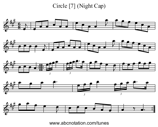 Circle [7] (Night Cap) - staff notation