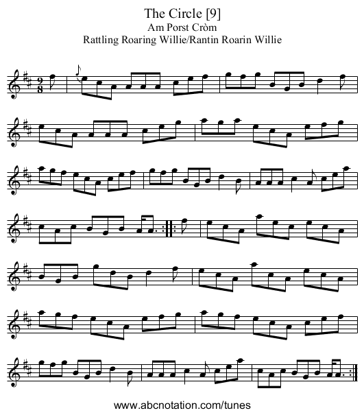 Circle [9], The - staff notation