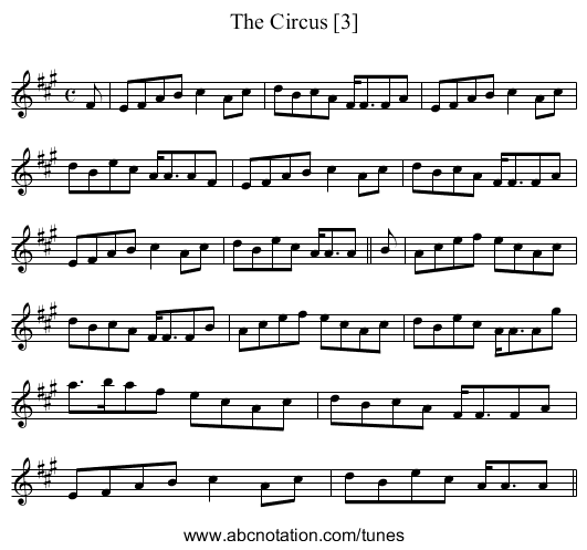 Circus [3], The - staff notation