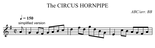 CIRCUS HORNPIPE, The - staff notation