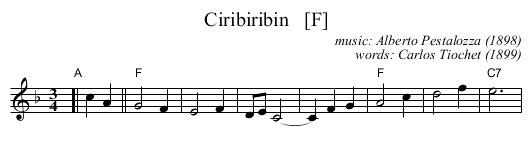Ciribiribin   [F] - staff notation