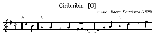 Ciribiribin   [G] - staff notation