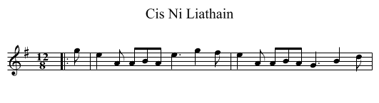 Cis Ni Liathain - staff notation