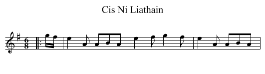Cis Ni Liathain - staff notation