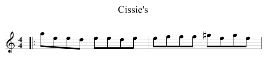 Cissie's - staff notation