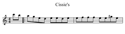 Cissie's - staff notation
