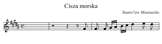 Cisza morska - staff notation