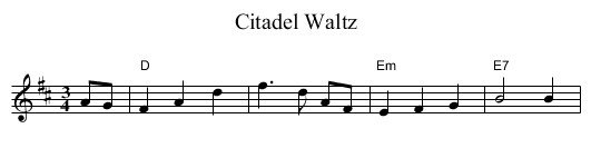 Citadel Waltz - staff notation