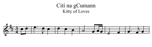 Cití na gCumann - staff notation