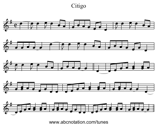 Citigo - staff notation