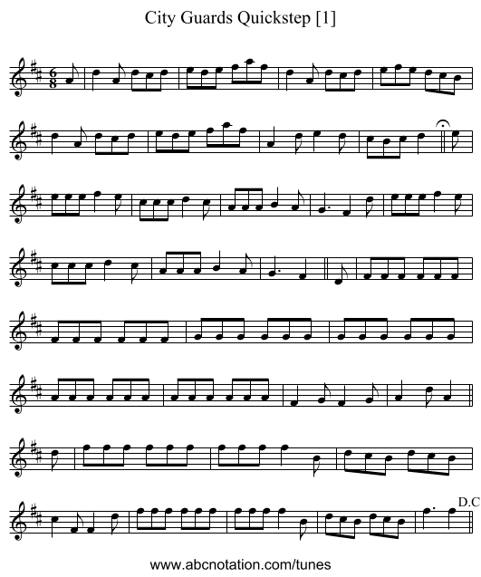City Guards Quickstep [1] - staff notation