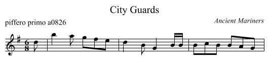 City Guards - staff notation