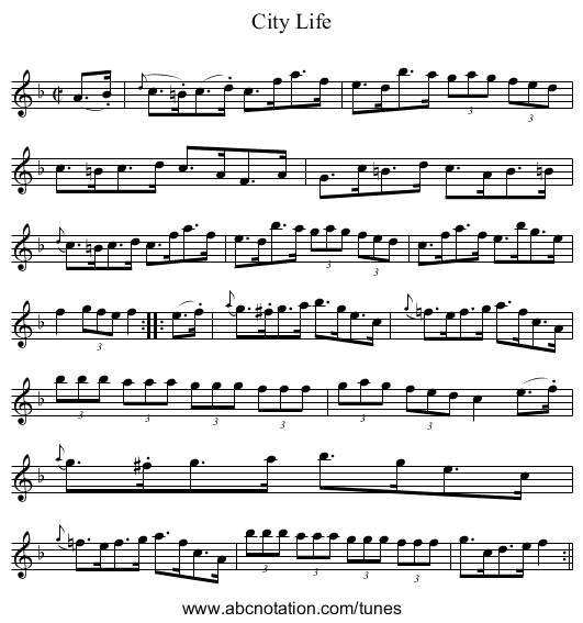City Life - staff notation