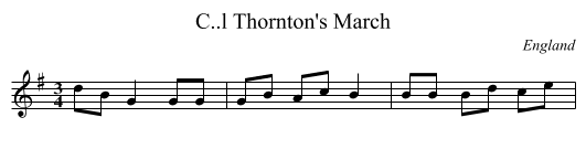 C..l Thornton's March - staff notation