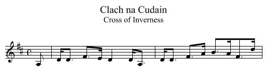 Clach na Cudain - staff notation