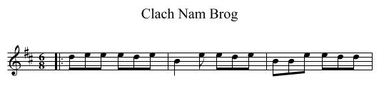 Clach Nam Brog - staff notation