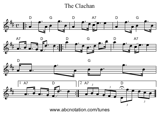 Clachan, The - staff notation