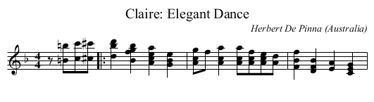 Claire: Elegant Dance - staff notation