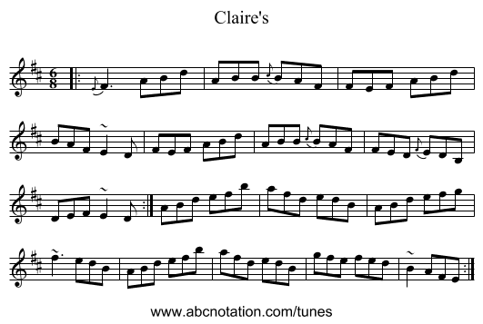Claire's - staff notation