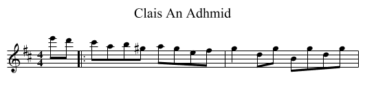 Clais An Adhmid - staff notation