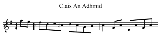 Clais An Adhmid - staff notation