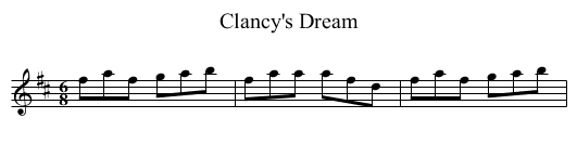 Clancy's Dream - staff notation