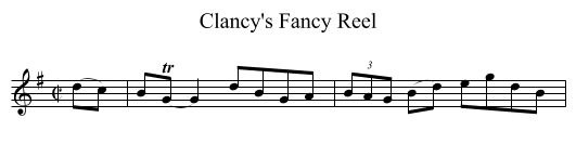 Clancy's Fancy Reel - staff notation