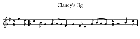 Clancy's Jig - staff notation