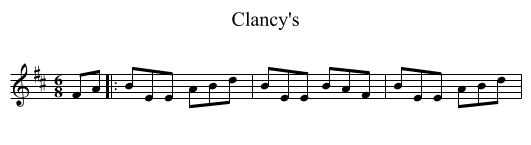 Clancy's - staff notation