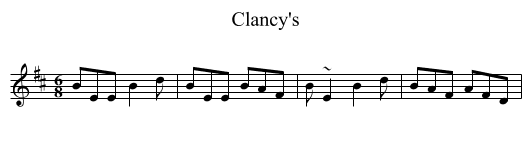 Clancy's - staff notation