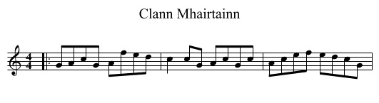Clann Mhairtainn - staff notation