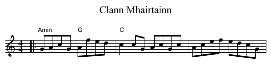 Clann Mhairtainn - staff notation