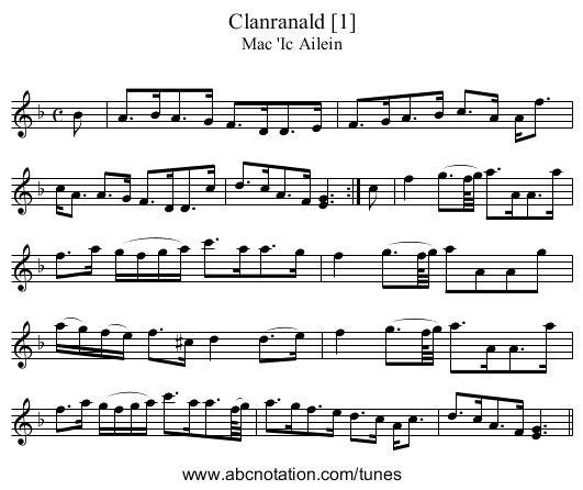 Clanranald [1] - staff notation