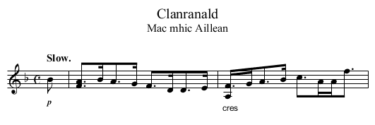 Clanranald - staff notation