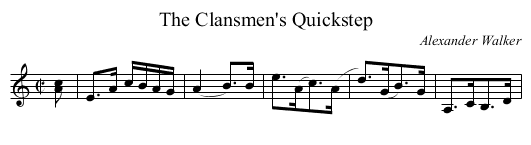 Clansmen's Quickstep, The - staff notation